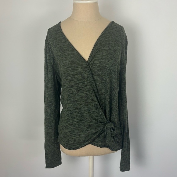 Ivory Wrap Sweater Green Black Tie Small - Picture 1 of 5